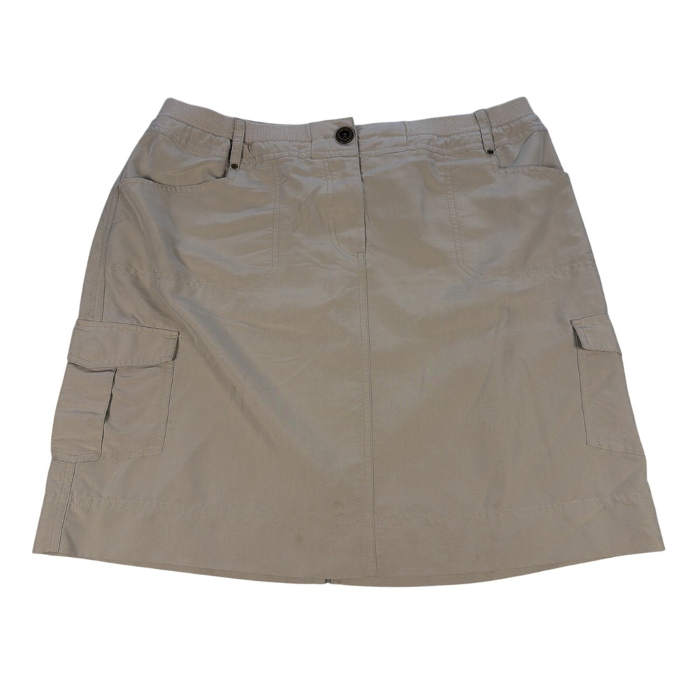 Chicos Midi Skirt Size 2 (Large / 12) Beige Lightweight Cargo Athleisure